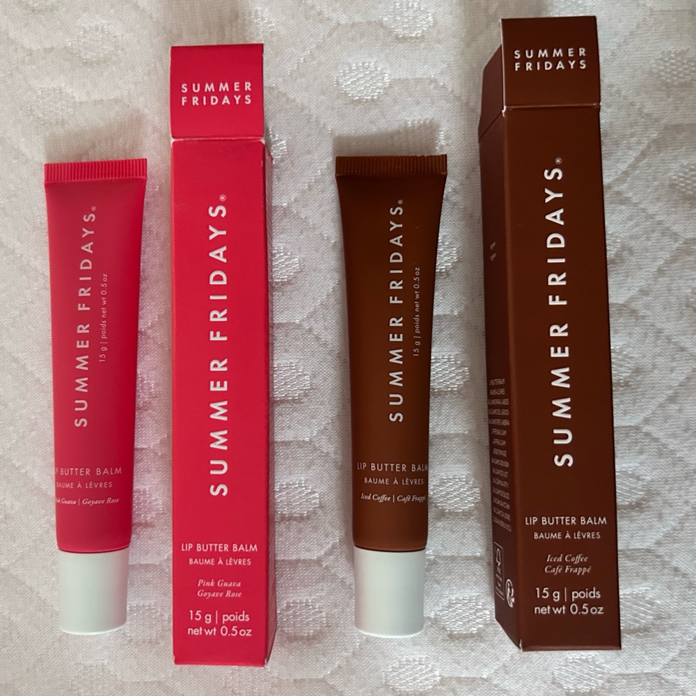Summer Fridays Lip Butter Balm Duo - Vibrant Pink and Rich Brown